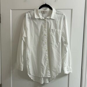 LOFT White Casual Button Down Shirt